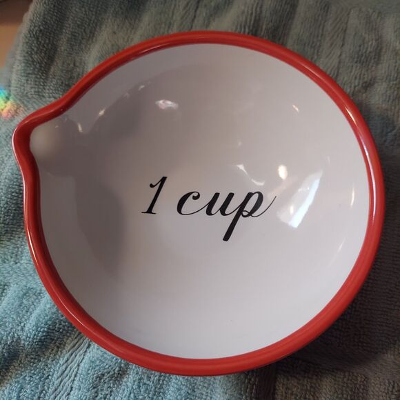 Mary Lake-Thompson Ceramic Measuring Cups Red Nesting One Hundred 80 Degrees - Picture 8 of 10